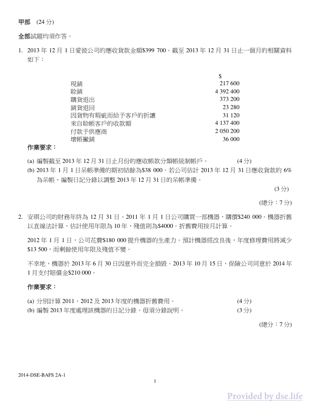 真题 Paper 2a(中文)