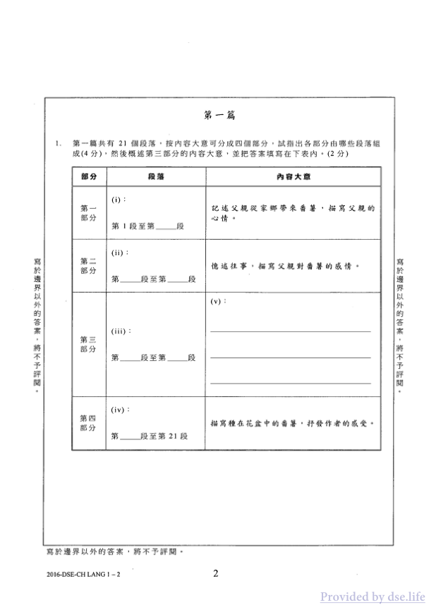 真题 Paper 1